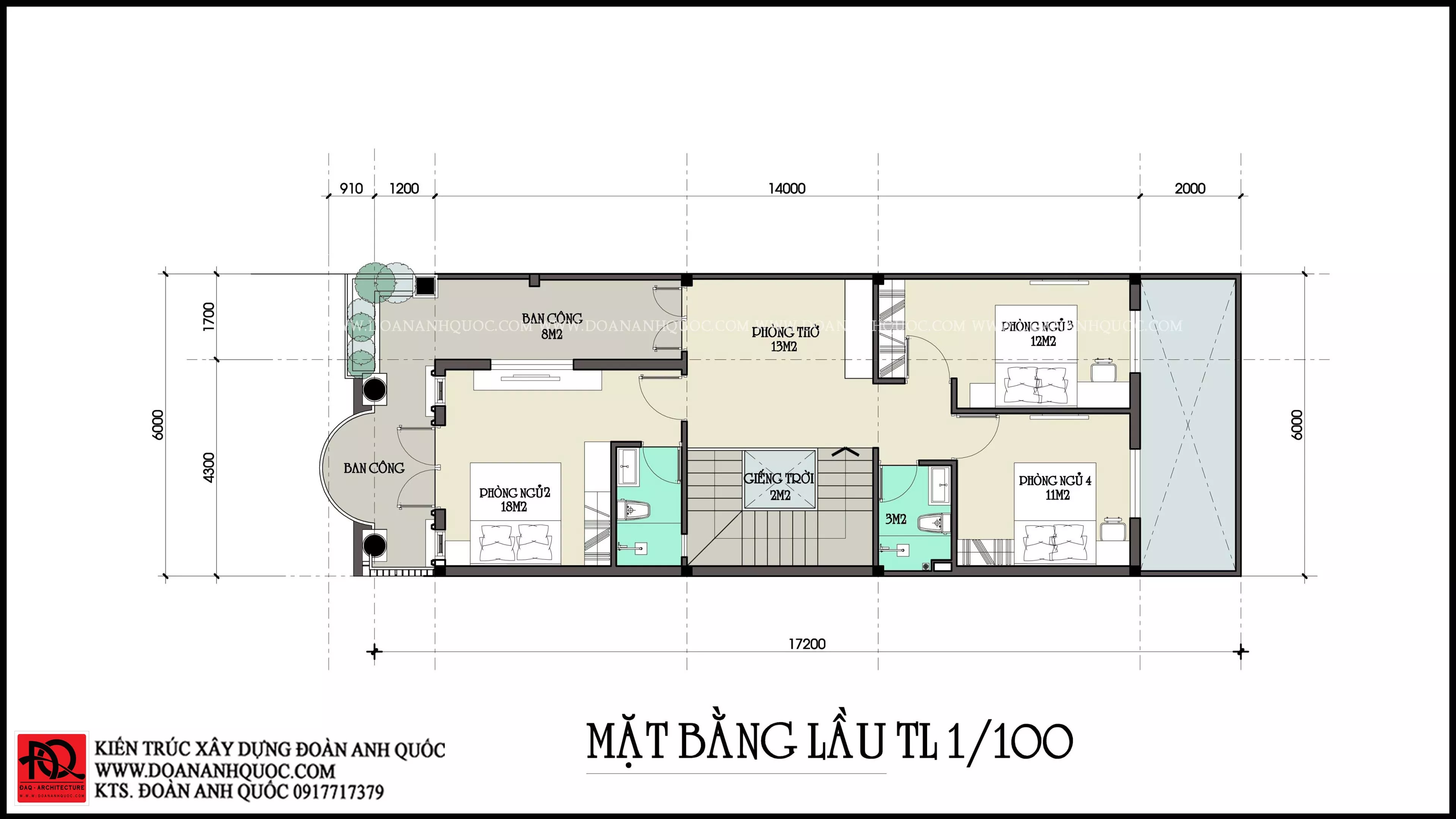 Thi công trọn gói mẫu nhà mái thái 2 tầng 6x14m tại Phan Thiết